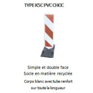 Signaux temporaires type K5B et K5C - PVC choc - Piquet de chantier avec platine rétro-réfléchissante_2