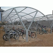 Abri vélo ouvert bsc23 en arc / structure en acier / toiture en polycarbonate / pour 40 vélos