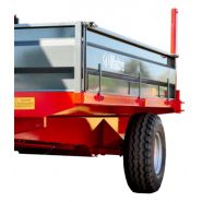 Remorque basculante pour usage agricole avec freinage hydraulique