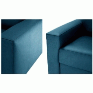 Canapé-lit convertible DREAMER 140cm - système ouverture express - matelas 16cm - tweed bleu azur_2