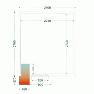 Chambre froide positive 11,6 m3 (2400 x 2700 x 2200 mm) avec monobloc de paroi_2