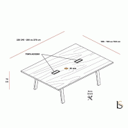 Table de réunion bois Take-Off - Bralco - Oui, Chêne vieilli, Chêne vieilli, 260 x 100 cm_2