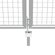 Vidaxl porte de jardin acier galvanisé 415x200 cm argenté 144301_2