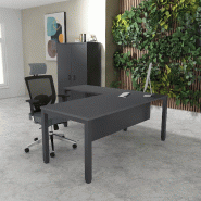 Bureau d'angle Tempo - Mobel Linea. - 180, Anthracite, Anthracite, Oui_2