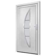 Vidaxl porte d'entrée blanc 98x208 cm pvc 3187870_2