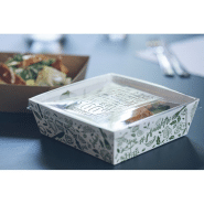 100 barquettes nomades engagées 1000 ml - Carton ingraissable blanc et couvercle RPET - 15x15x5,5 cm - Fabrication française_2