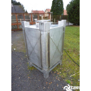 Container IBC/GRV inox carré 620 L - trou d'homme ovale - sortie 51 mm_2