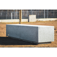 Banc public Kube UM372 - béton préfabriqué gris granite rugueux_2