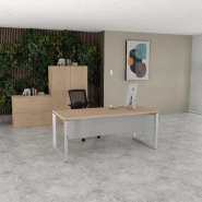 Bureau droit individuel Star - Mobel Linea - 140, Alu, Chêne moyen , Oui_0