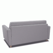 Canapé convertible express Mezzano - Matelas 16 cm - Sommier métal 140 cm - Tissu tweed gris clair - Design scandinave_2