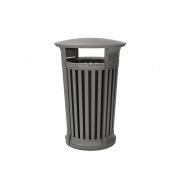 Poe Litter - Poubelle publique - Landscape - Aluminium moulé et extrudé - 34 gallons - Ouverture de fente 29