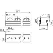 Rail à rouleaux économique, durable et à fonctionnement fluide - 12 pièces -XST R28_2