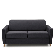 Canapé Virgola convertible express - Matelas 16 cm - Sommier métal 140 cm - Tissu gris graphite - Design scandinave_2