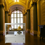 Vitrine Exposition LED H 90 x L 90 x P 45 cm - Gris Alu - Réf.2228402_2