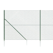 Vidaxl clôture à mailles losangées avec piquet d'ancrage vert 1,6x25 m 153932_2