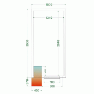 Chambre froide positive 7,76 m3 (1500 x 3000 x 2200 mm) avec monobloc de paroi_2