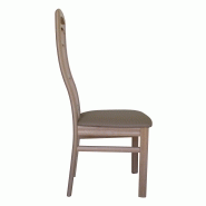 Lot de 2 chaises Karine - hêtre massif naturel, simili cuir crème - fabrication française_2