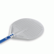 Pelle à pizza ronde perforée aluminium Ø 33 - Manche 120 cm - Gamme Azzurra | GI.METAL_2