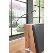 Lit design Burnaby 180 x 200 cm - Chêne artisan et tête en cuir synthétique avec chevets intégrés et coffre de rangement_2