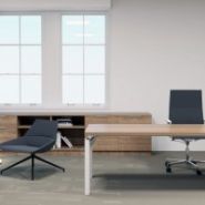 Galio - Bureau de direction Office Concept avec plateau bois, verre ou cuir cousu artisanalement_2