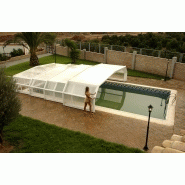 Abri piscine bas Palmas - télescopique manuel en polycarbonate, personnalisable et sans guide au sol_2