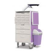 Carrydose Crom - Chariot médical en aluminium laqué - 4 roues pivotantes, anti-fils - Tiroir auxiliaire à fermeture douce_2