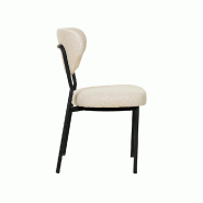 Duko - Chaise empilable en tissu beige_2
