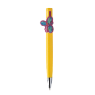 Stylo à bille en plastique - clip sur mesure - encre bleue - marquage UV LED - couleur jaune_2