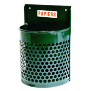 Corbeille demi-ronde en tôle perforée - NOVA - 30L - Norme NFS 54-201 - Modèle mural ou sur pied_2