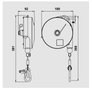 Équilibreur enrouleur 9336-9340 - câble inox - capacité 2 à 14kg - course 2500mm_2