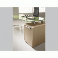 Bureau de direction design SEVENTIES - plateau en verre teinté - LAS - 3 tailles disponibles avec retour en option_2