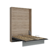 Armoire lit escamotable BERMUDES - structure chêne - façade gris - couchage 140x200 cm - ouverture assistée_2