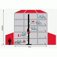 Parking vélo fermé - Tour de mobilités douces - structure en acier, bardage en verre trempé - capacité de 116 vélos_2