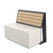 Banc Roura Béton Comptact HPL et Métal 1 ou 2 Places_2
