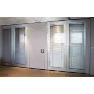 Cloison mobile vitrée acoustique Movista Hufcor - insonorisation jusqu'à 47 Rwdb - aluminium et verre trempé_2