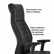 Fauteuil de direction confortable Business - Sitek - cuir noir_2