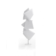 Totem Acoustique TROPEZ avec 6 Panneaux Orientables - Référence 8034 FR207 - Structure en Acier Chromé et Base Blanche_2