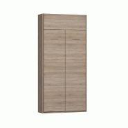 Armoire lit escamotable Dynamo Sofa - canapé intégré - chêne naturel et tissu gris - couchage 90x200 cm_2