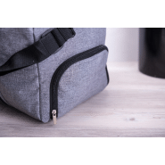Sac de sport - compartiments avec fermeture éclair - bandoulière - prise USB intégrée - Polyester 600D - gris cendré_2