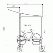 Abri vélo semi-ouvert - structure en aluminium anodisé - bardage en polycarbonate alvéolaire traité anti-UV_2