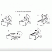 Canapé lit convertible express Sofia édition spéciale cuir - 160 cm - Matelas 16 cm inclus - Taupe_2