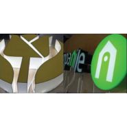 Lettrage 3D pleines plexiglas type boîtier - relief 10 à 100 mm - semelles PVC ou aluminium_2