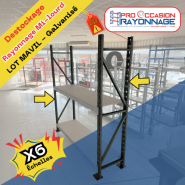Rayonnage mi-lourd - 6 échelles, 16 niveaux avec plateau bois aggloméré 22mm inclus - MAVIL_2