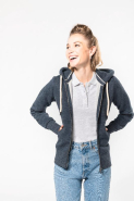 Sweat-shirt vintage zippé à capuche femme - Kariban - Réf : KV2307 - Molleton gratté et toucher peau de pêche_2