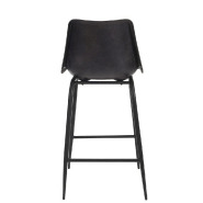 Chaise de bar Valona en cuir noir - élégance, confort et design industriel_2