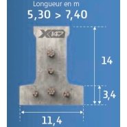 Poutrelle en béton 7 m 20 préfabriquée de qualité et fiabilité industrielle - X147_2