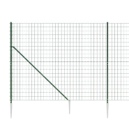 Vidaxl clôture en treillis métallique et piquet d'ancrage vert 2,2x10m 154119_2