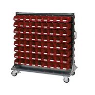 Chariot à roulettes fixes et pivotantes pour rangement optimisé