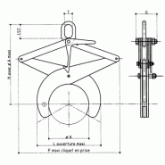 Pince de levage de ronds et tubes - Ref AG_20 - CMU 550 à 3200 kg - Ø 50 à 450 mm - Fabrication française_2