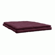 Canapé futon convertible Buckle-Up Sofa - Standard - Couleur bordeaux - Matelas 140x200 cm_2